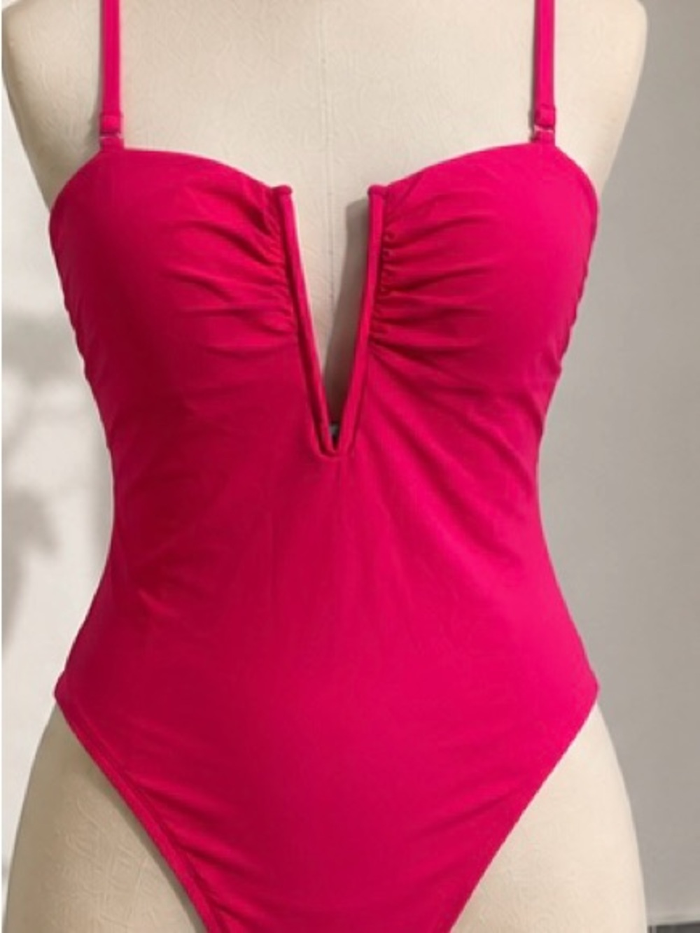 Express Hot Pink Plunge One-Piece Swimsuit